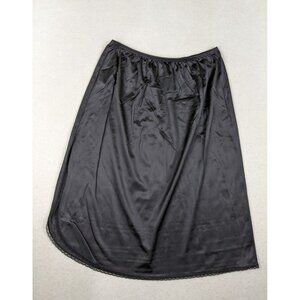 Vintage Women's Skirt Slip Size M Half Slip Black Vassarette